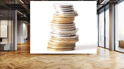 Coins isolated on a white background. Wall mural