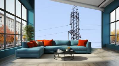 pole for electricity wires Wall mural