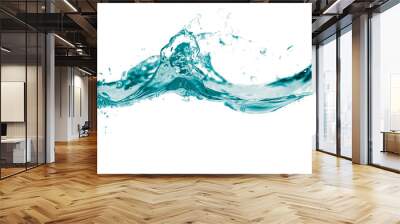 Water smooth wave in a wave isolated on white background Wall mural