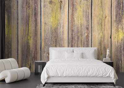 Wooden boards on an old fence as an abstract background. Wall mural