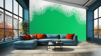 green water with a white foam frame Wall mural