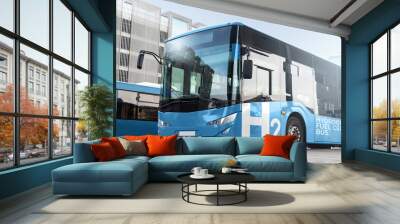 A hydrogen fuel cell city bus concept. Clean transportation Wall mural