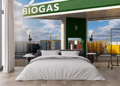 Biogas filling station. Carbon neutral transportation concept	 Wall mural