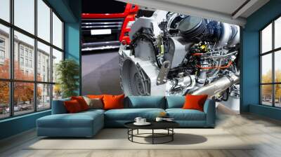 Disassembled engine at a truck repair service	
 Wall mural