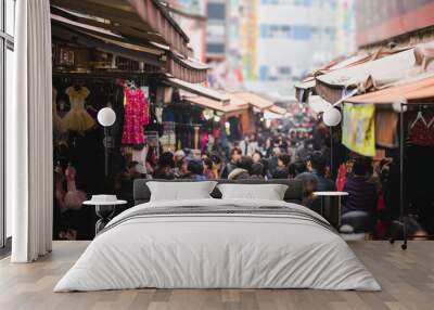 Traditional Asian market. Wall mural