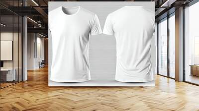 blank white male t-shirt for mock up, generative ai Wall mural