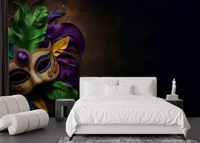 Mardi Gras Mask, Generative AI Wall mural