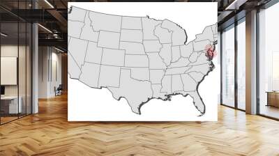 Map - United States, Delaware Wall mural