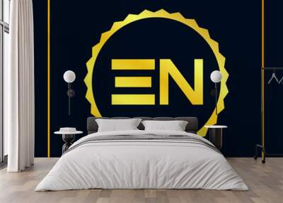 Initial EN Letter Logo Template Design Wall mural