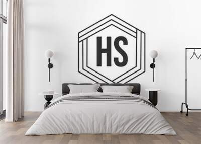 Initial HS Letter Logo Design Wall mural