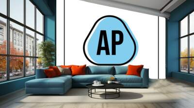 Initial Letter AP Logo Template Design Vector Illustration Wall mural