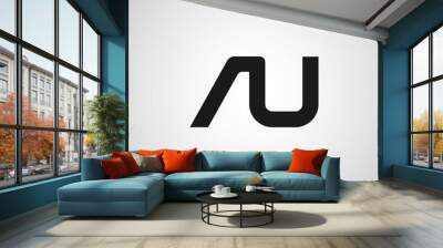 Initial Letter AU Logo Template Design Wall mural