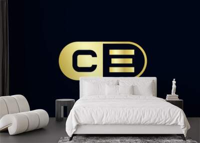 Initial Letter CE Logo Template Design Wall mural