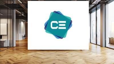 Initial Letter CE Logo Template Design Wall mural