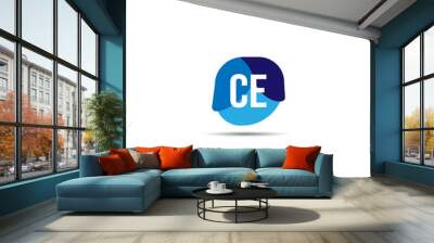 Initial Letter CE Logo Template Design Wall mural