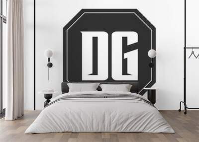 Initial Letter DG Logo Template Design Vector Illustration Wall mural