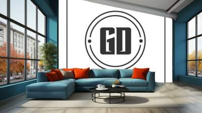 Initial Letter GD Logo Template Design Vector Illustration Wall mural