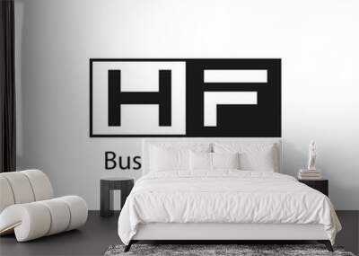 Initial Letter HF Logo Template Design Wall mural