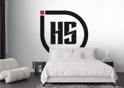 Initial Letter HS Logo Template Design Wall mural