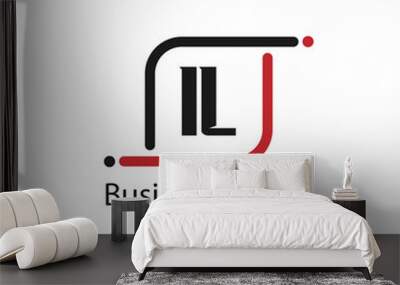 Initial Letter IL Logo Template Design Wall mural