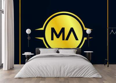 Initial Letter MA Logo Template Design Vector Illustration Wall mural