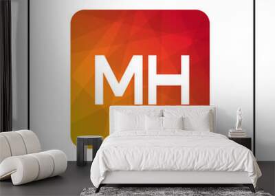 Initial Letter MH Logo Template Design Vector Illustration Wall mural