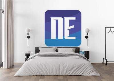 Initial Letter NE Logo Template Design Wall mural