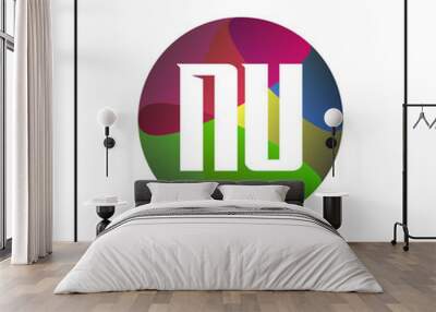 initial letter nu logo template design vector illustration Wall mural