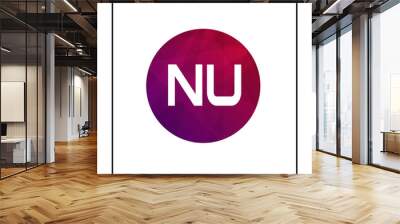 initial letter nu logo template design vector illustration Wall mural