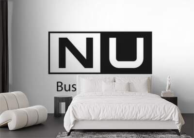 Initial letter NU logo template Design Wall mural