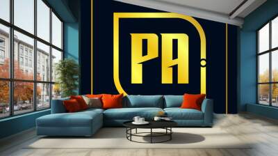 Initial Letter PA Logo Template Vector Design Wall mural