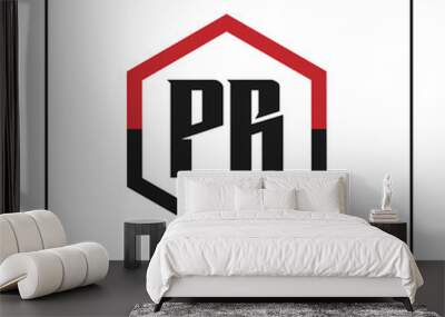 Initial Letter PR Logo Template Design Vector Illustration Wall mural