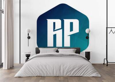 Initial Letter RP Logo Template Design Wall mural