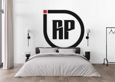 Initial Letter RP Logo Template Design Wall mural