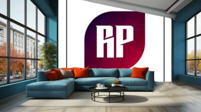 Initial Letter RP Logo Template Design Wall mural