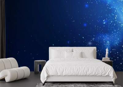 Abstract blue sparkle glitter background. Wall mural