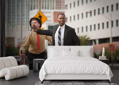 businessmen in a rush Wall mural