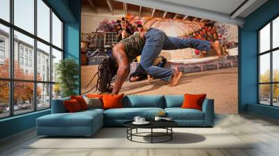 pair of capoeira artists Wall mural