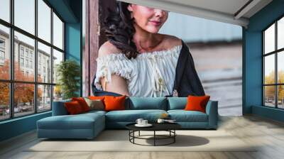 Saloon Girl Portrait Wall mural