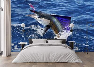 Pacific Sailfish Fighting with Broken Bill Wall mural