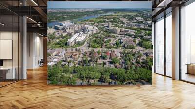 Aerial of the Varsity View Neighborhood in Saskatoon Wall mural