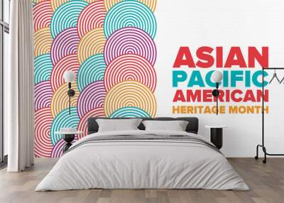 Asian Pacific American Heritage Month. Celebrated in May. It celebrates the culture, traditions and history of Asian Americans and Pacific Islanders in the United States. Poster, card, banner. Vector Wall mural