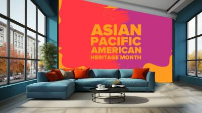 Asian Pacific American Heritage Month. Celebrated in May. It celebrates the culture, traditions and history of Asian Americans and Pacific Islanders in the United States. Poster, card, banner. Vector Wall mural