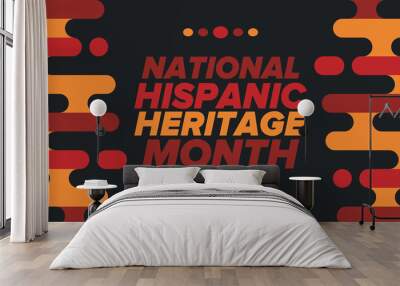 National Hispanic Heritage Month in September and October. Hispanic and Latino Americans culture. Celebrate annual in United States. Poster, card, banner and background. Vector illustration Wall mural