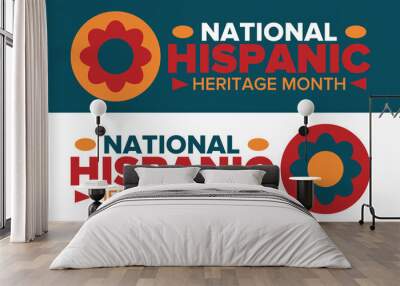 National Hispanic Heritage Month in September and October. Hispanic and Latino Americans culture. Celebrate annual in United States. Poster, card, banner and background. Vector illustration Wall mural