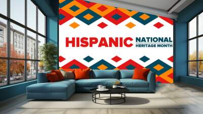 National Hispanic Heritage Month in September and October. Hispanic and Latino Americans culture. Celebrate annual in United States. Poster, card, banner and background. Vector illustration Wall mural