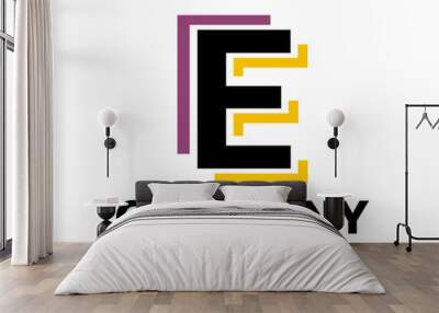 e double line Wall mural