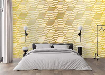 seamless metallic gold white geometric abstract pattern Wall mural