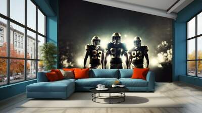 American football players. Generative AI Wall mural