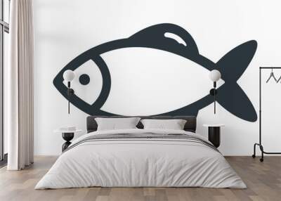 Fish icon vector isolated vector illustration on white background Wall mural